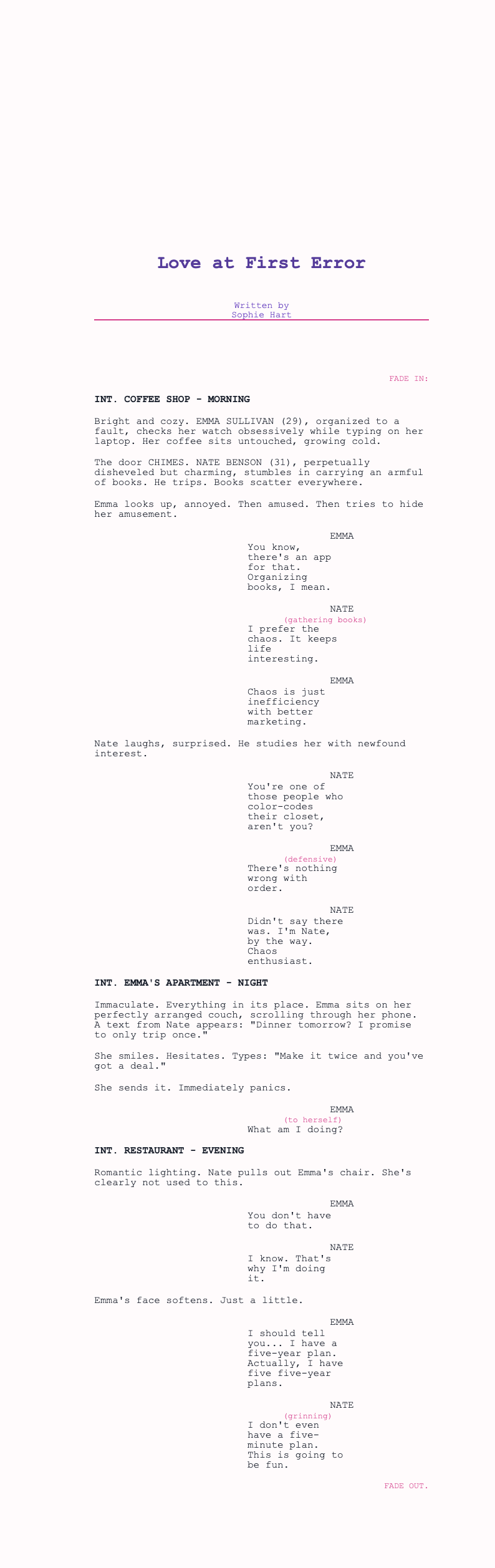 Romantic comedy screenplay